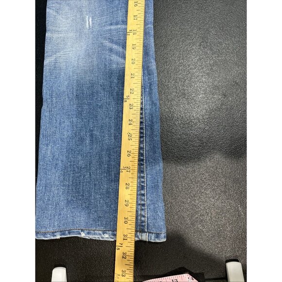 Roberto Cavalli Vtg Womens Sz S Y2K Bootcut Jeans Blue Denim Low Rise Silk Belt - Picture 11 of 11